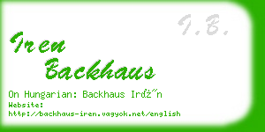 iren backhaus business card